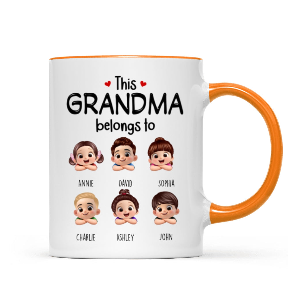 This Grandma Belongs to Cute Grandkids - Personalized Mug - Heartfelt Mother's Day Gift for Grandma