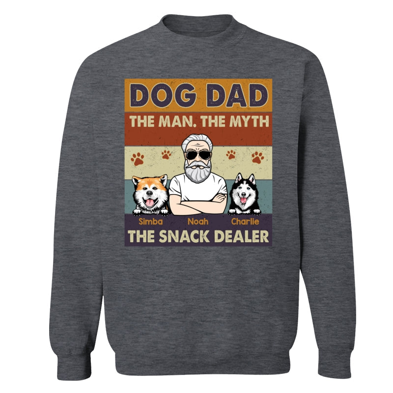Dog Dad The Man The Myth The Snack Dealer Retro Personalized Shirt