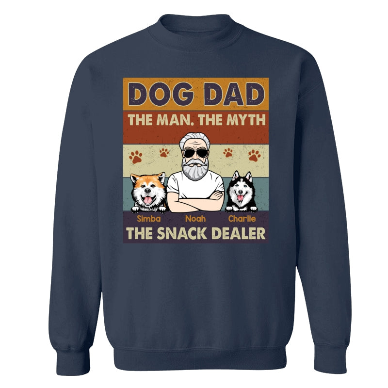 Dog Dad The Man The Myth The Snack Dealer Retro Personalized Shirt