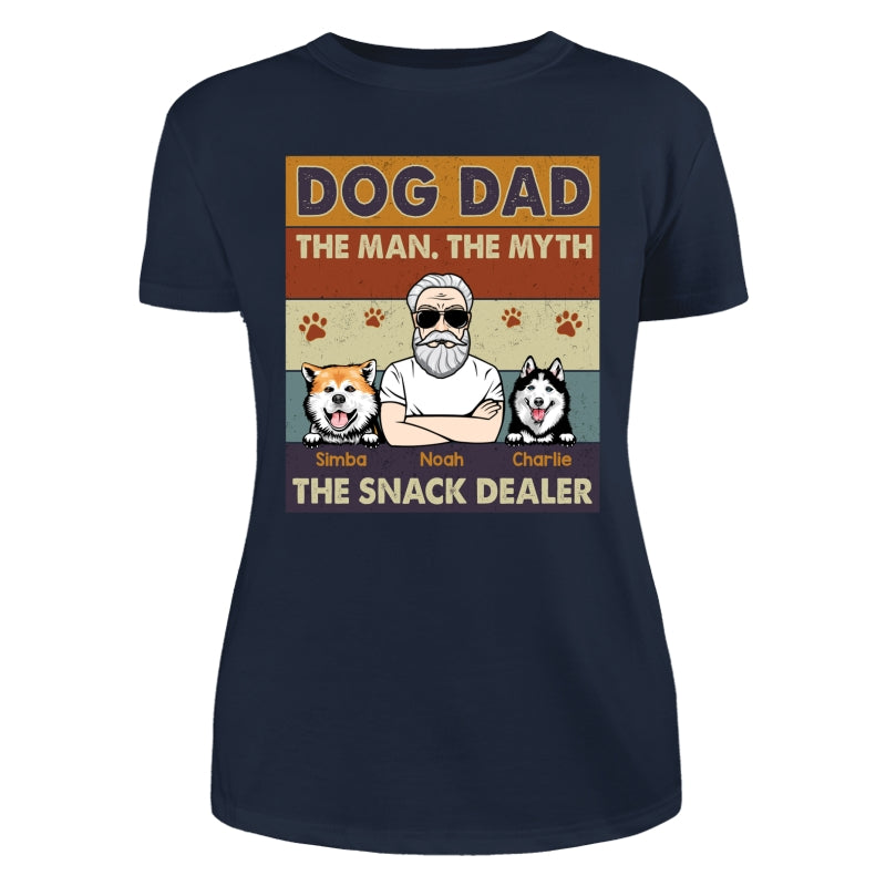 Dog Dad The Man The Myth The Snack Dealer Retro Personalized Shirt