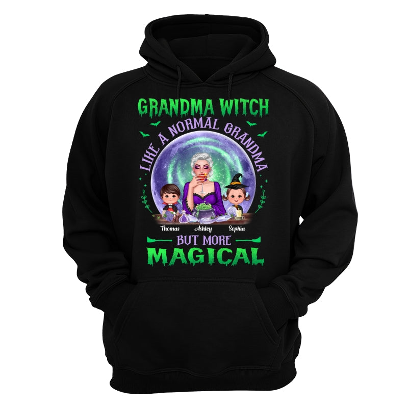 Halloween Grandma Mom Kids Green Purple Moon Personalized Shirt