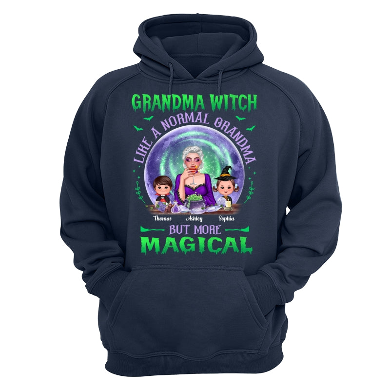 Halloween Grandma Mom Kids Green Purple Moon Personalized Shirt