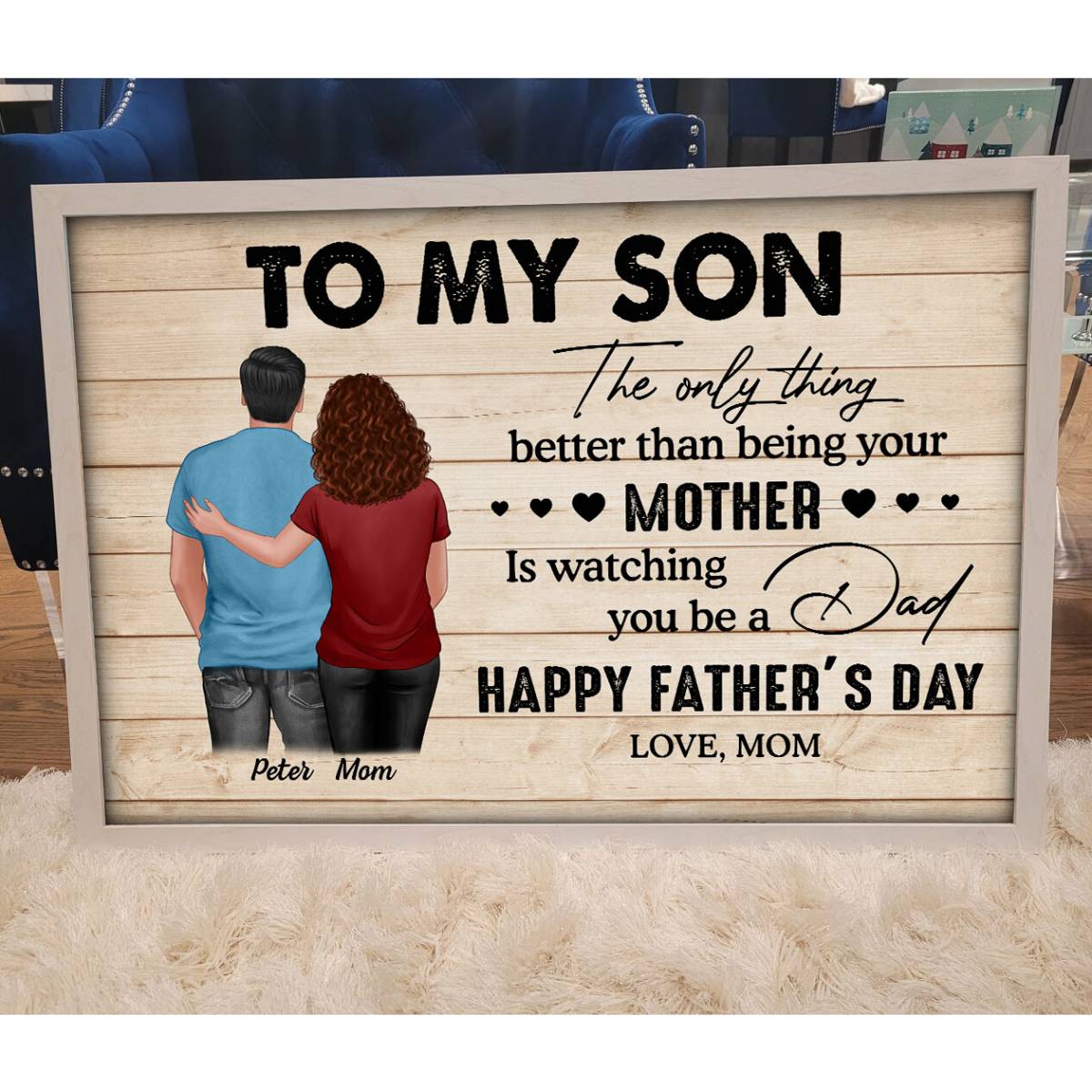 From Mom To Son Watching You Be A Dad Personalized Poster, Heartfelt Gift For Son
