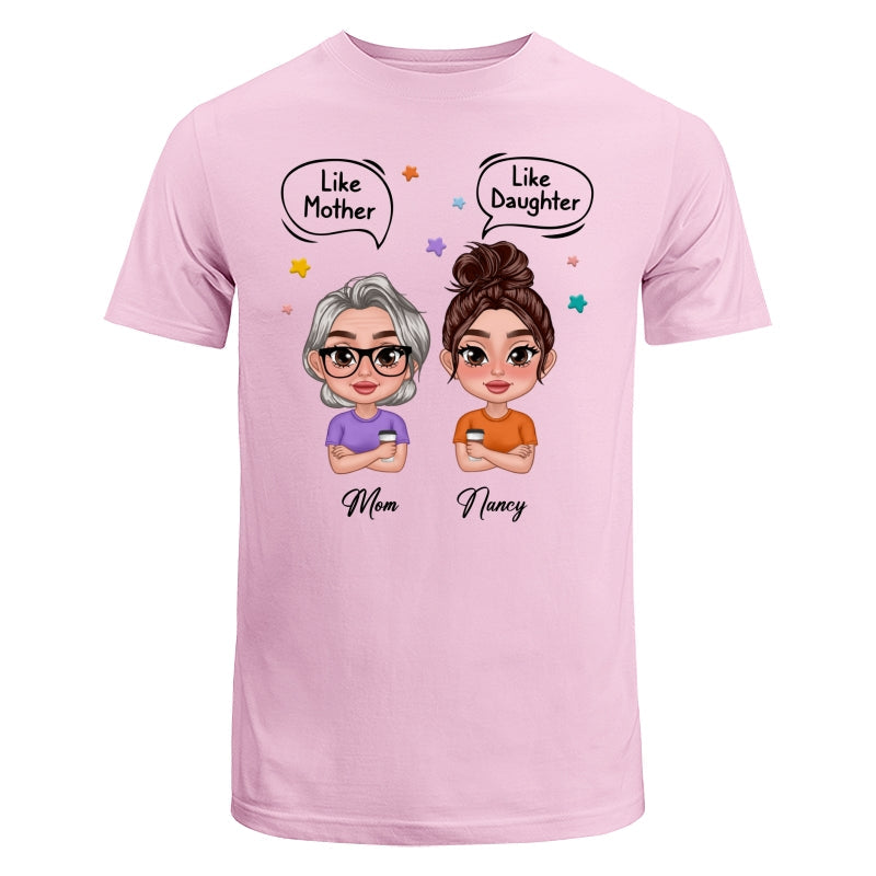 Like Mother Like Daughter Text Bubble Doll Women Thick Lips Personalized Shirt