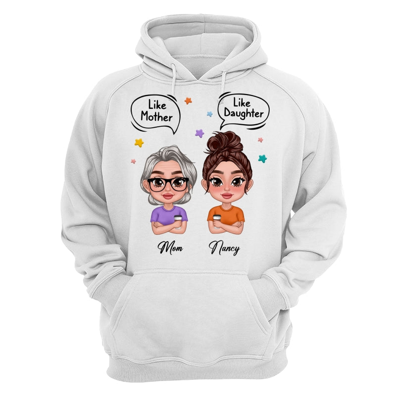 Like Mother Like Daughter Text Bubble Doll Women Thick Lips Personalized Shirt