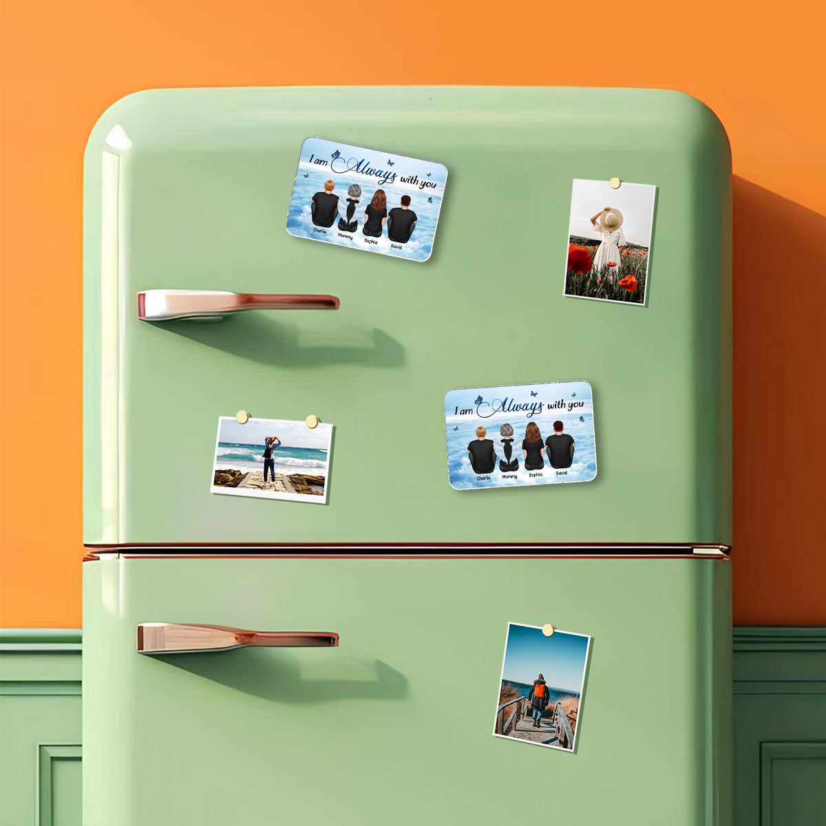 Always With You Sky Family Memorial Personalized Acrylic Fridge Magnet, Remembrance Gift, Sympathy Gift
