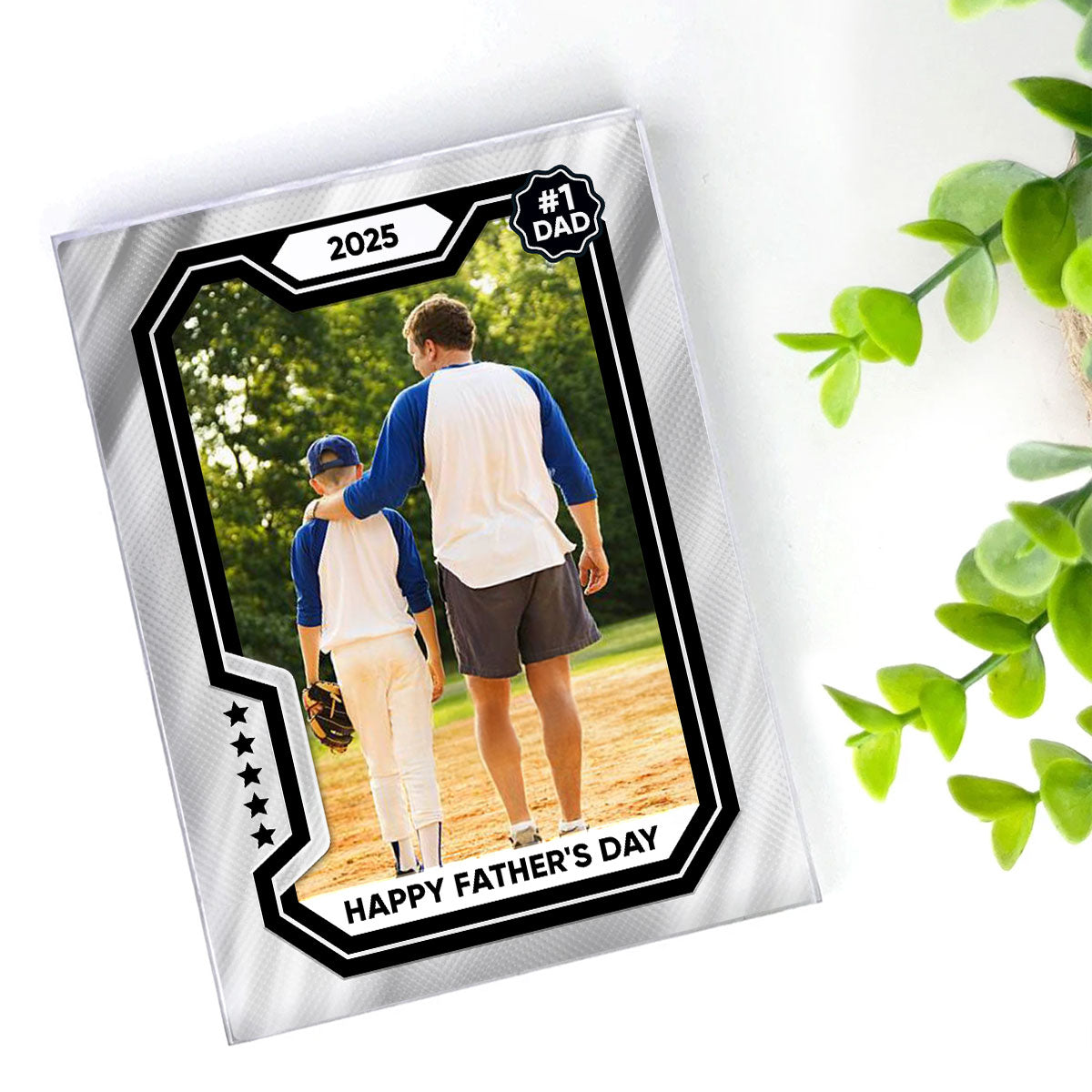 Premium Baseball Card Personalized Acrylic Block Plaque,  Gift for Dads, Gift for Husband