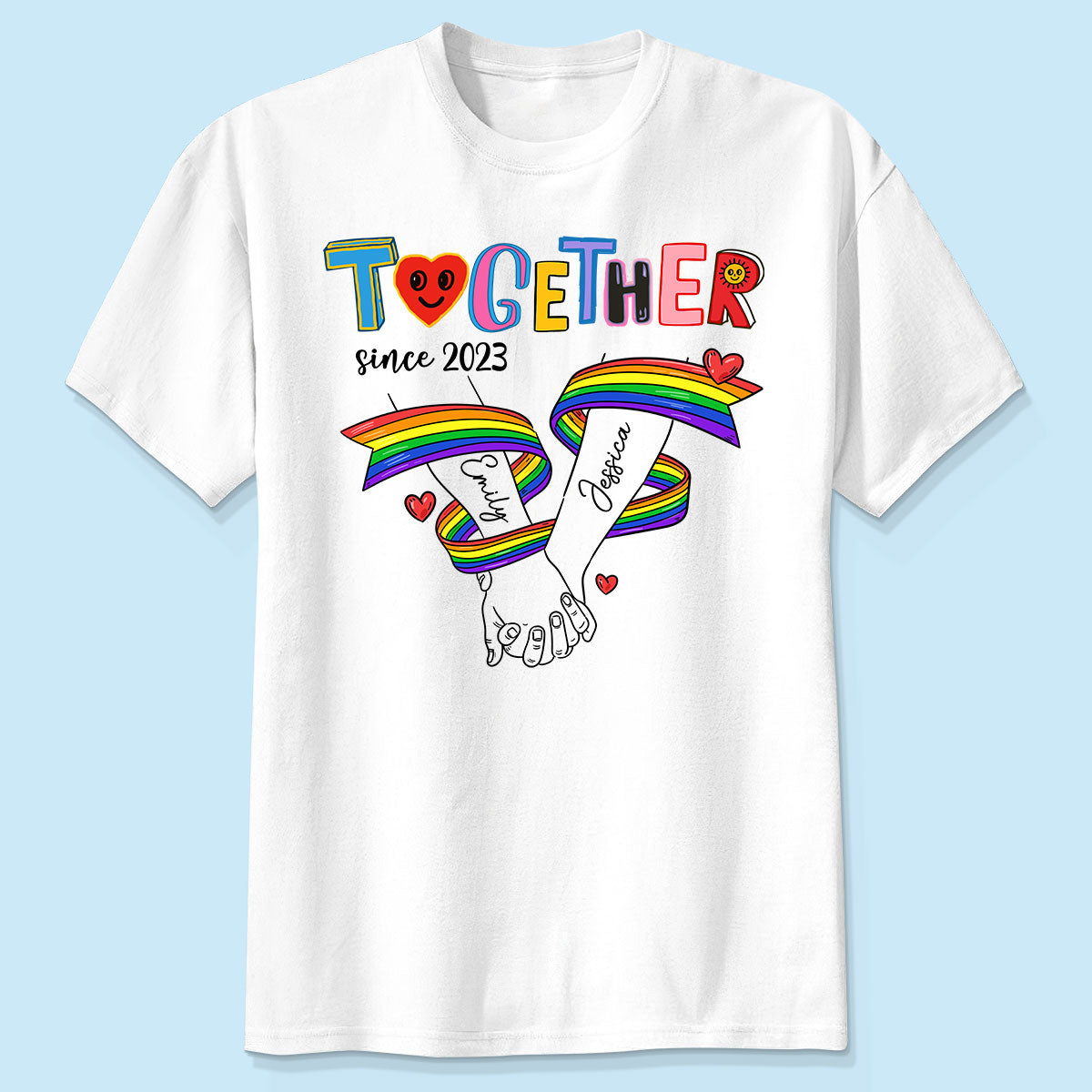 Together Since LGBT Couple Hand In Hand Personalized Shirt, Pride Month