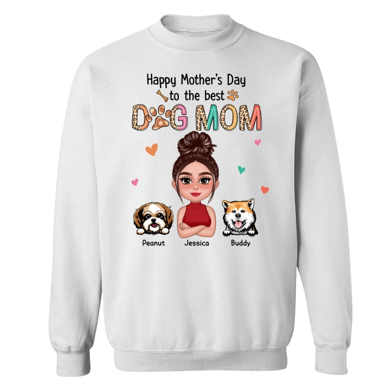 Happy Mother‘s Day To The Best Dog Mom Colorful Leopard Pattern Personalized Shirt