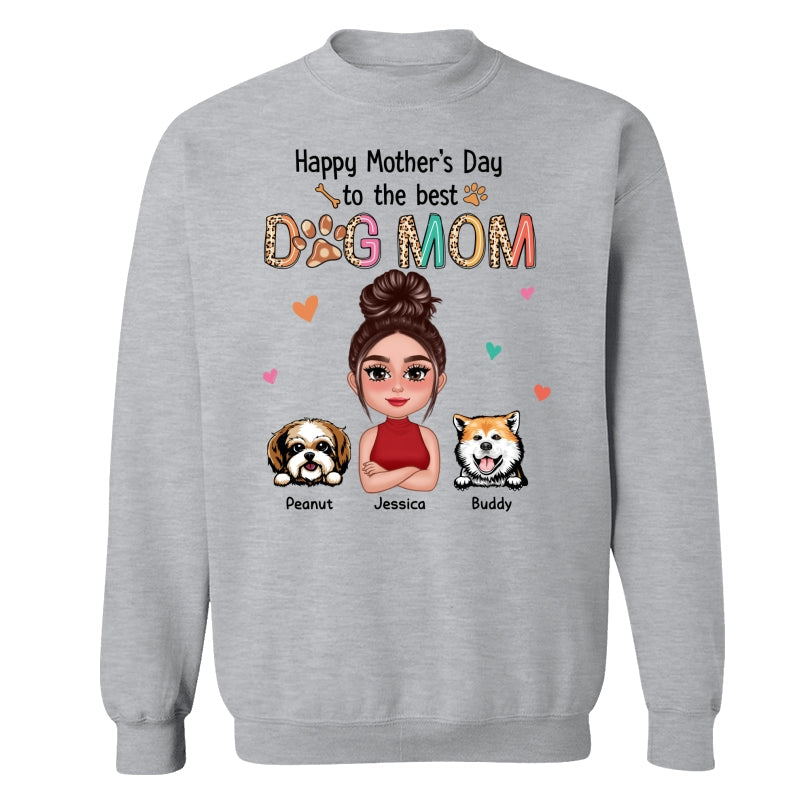 Happy Mother‘s Day To The Best Dog Mom Colorful Leopard Pattern Personalized Shirt