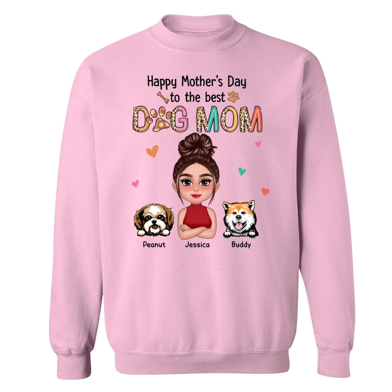 Happy Mother‘s Day To The Best Dog Mom Colorful Leopard Pattern Personalized Shirt