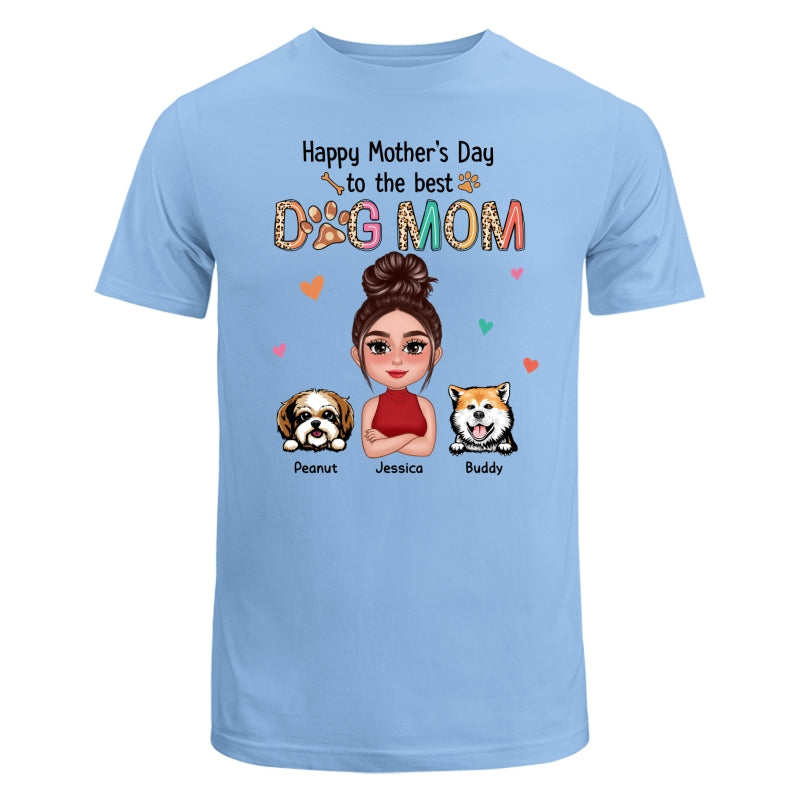 Happy Mother‘s Day To The Best Dog Mom Colorful Leopard Pattern Personalized Shirt