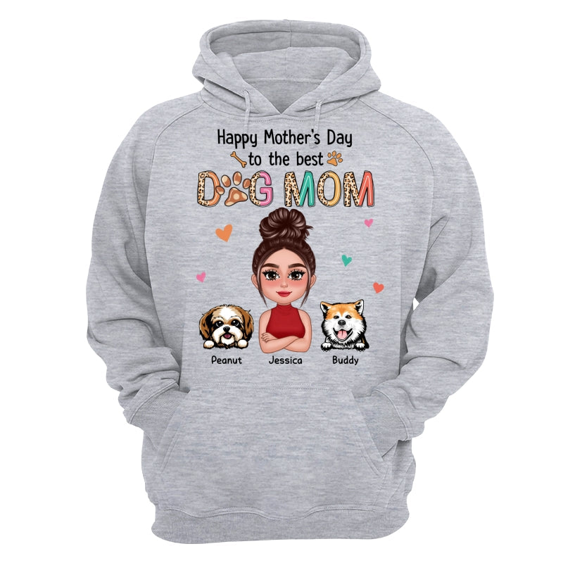 Happy Mother‘s Day To The Best Dog Mom Colorful Leopard Pattern Personalized Shirt