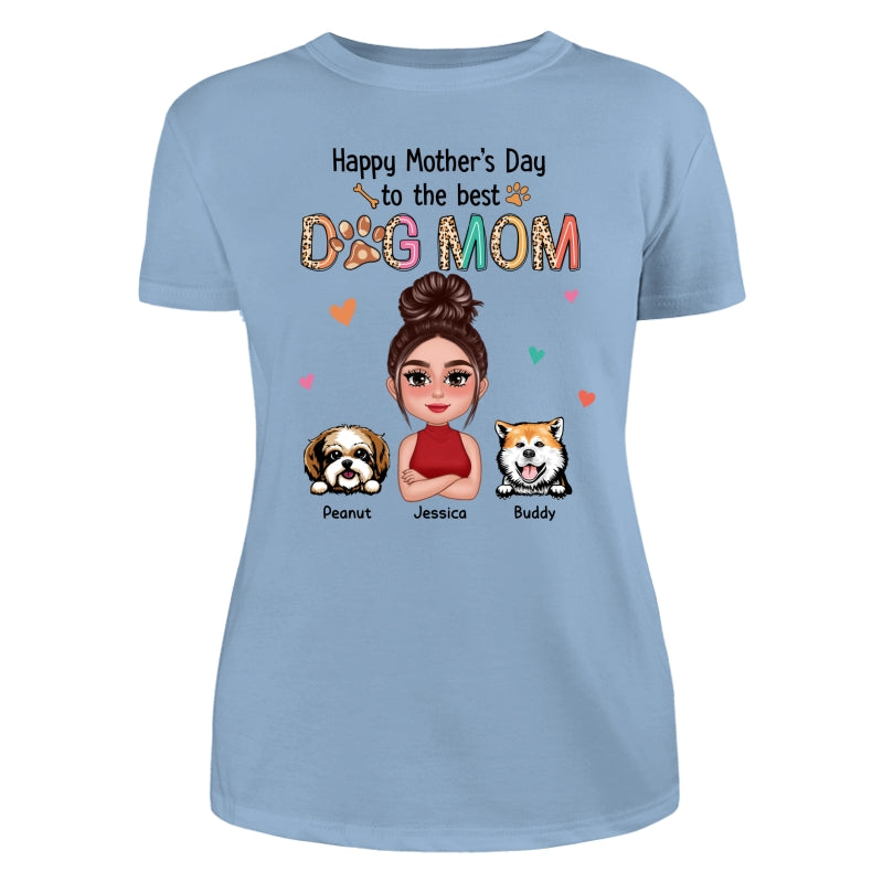 Happy Mother‘s Day To The Best Dog Mom Colorful Leopard Pattern Personalized Shirt
