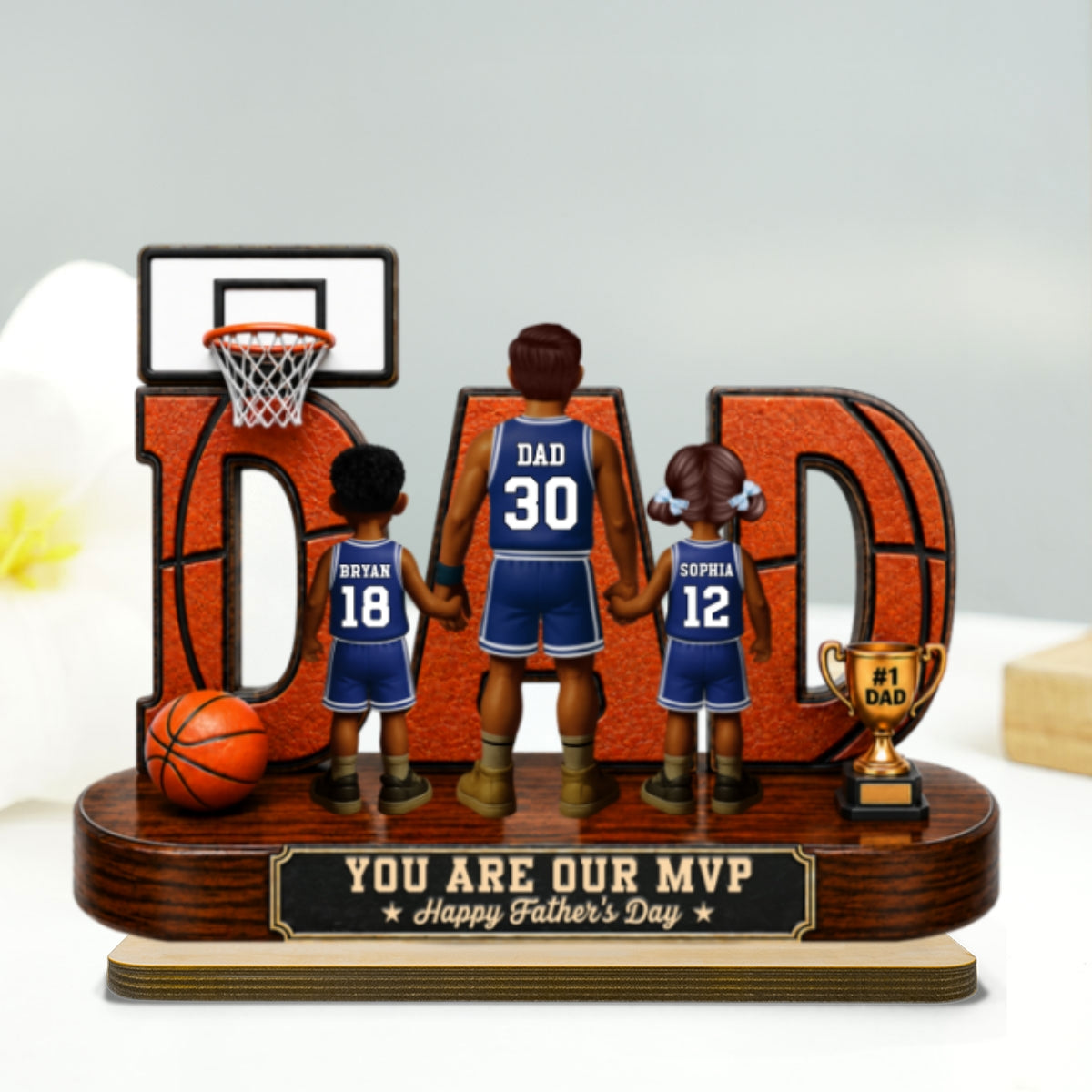 [UP TO 39% OFF] - Basketball Dad Legend You Are Our MVP - Personalized 2-Layered Wooden Plaque - Unique  Gift For Dad, Husband, Basketball Fans