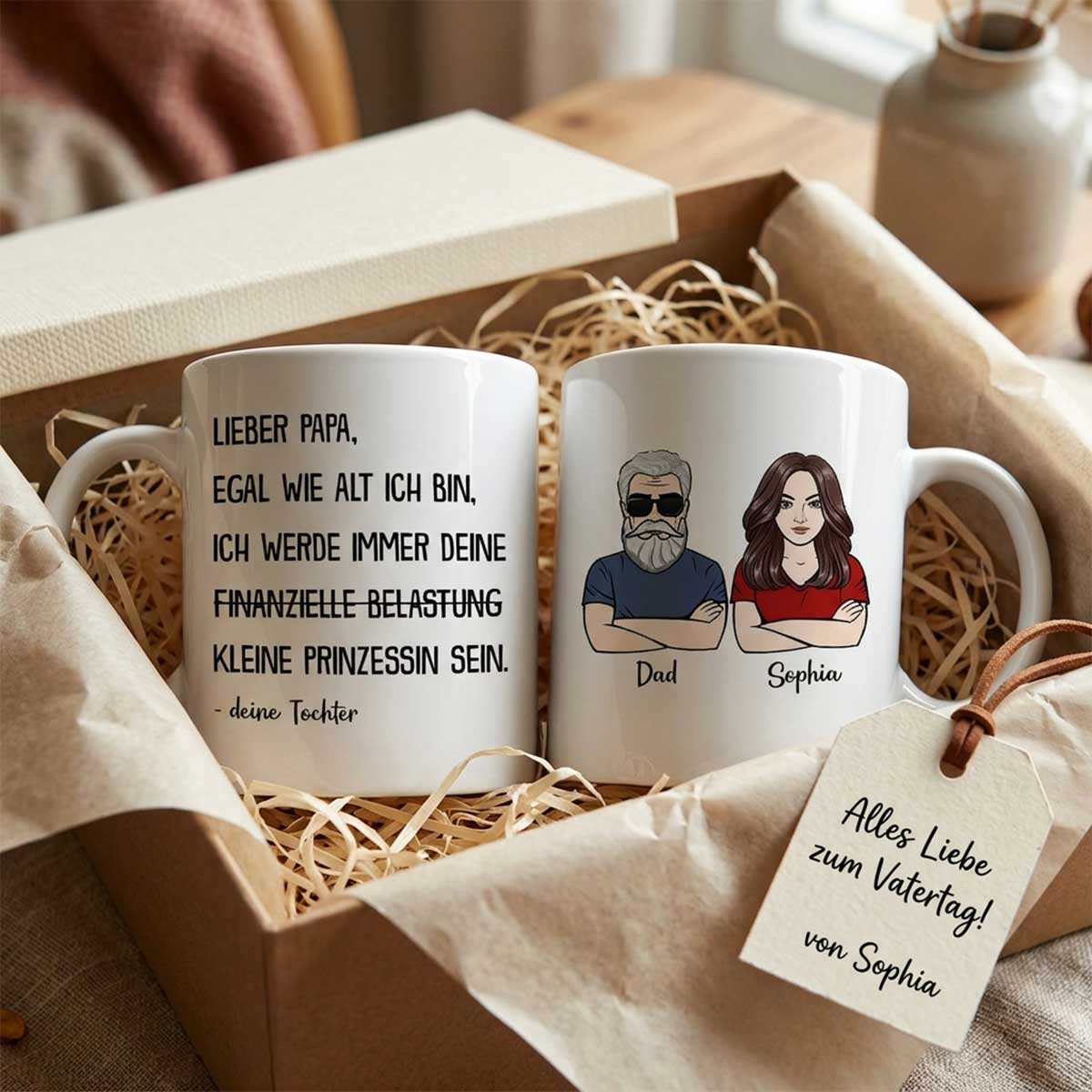 Immer deine finanzielle Belastung - Personalisierte Kaffeetasse - Lustiges Vatertag Geschenk fr Papa von Tochter