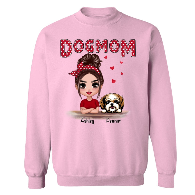 Polka Dot Doll Dog Mom Personalized Shirt