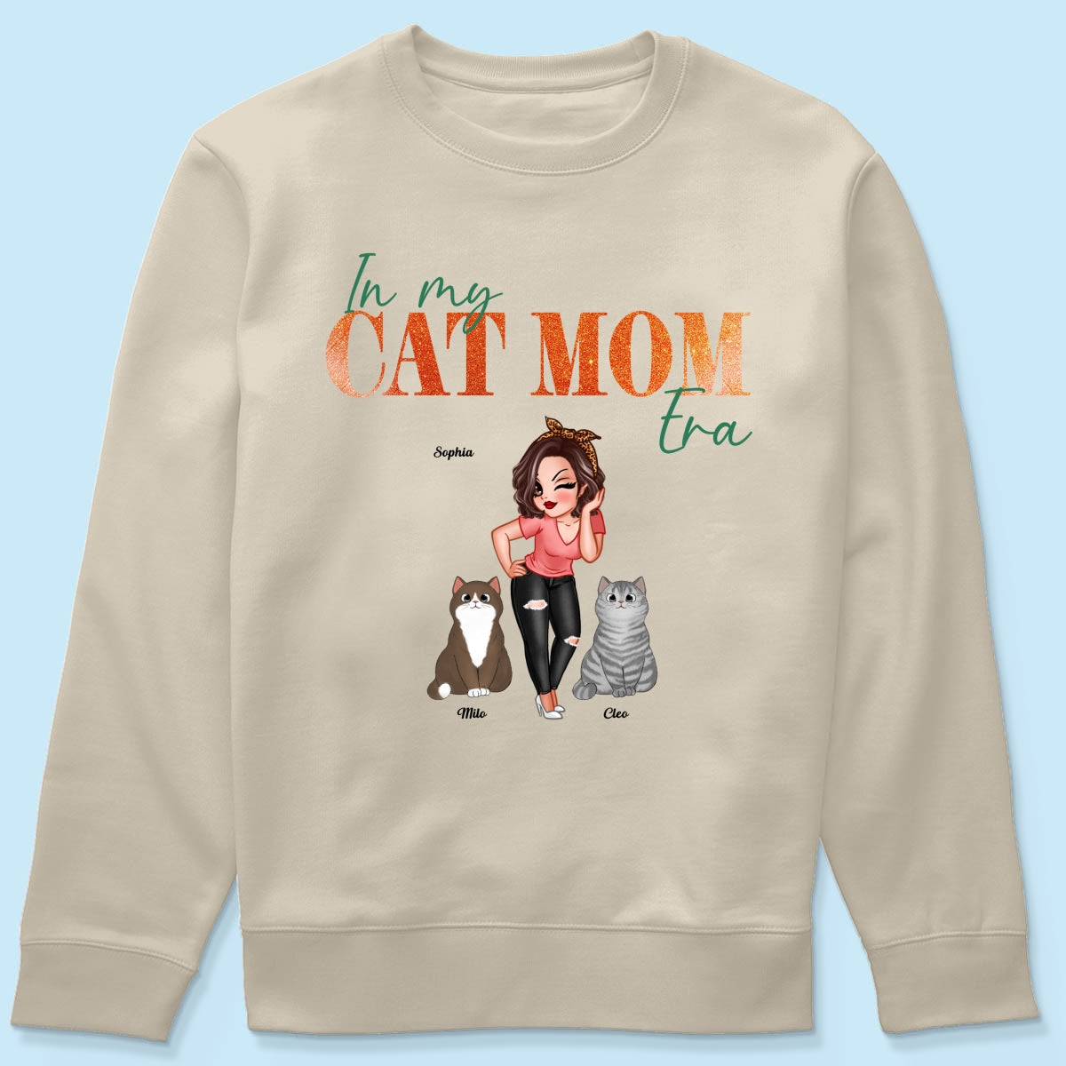 In My Cat Mom Era Pretty Woman & Fluffy Cats - Personalized Shirt