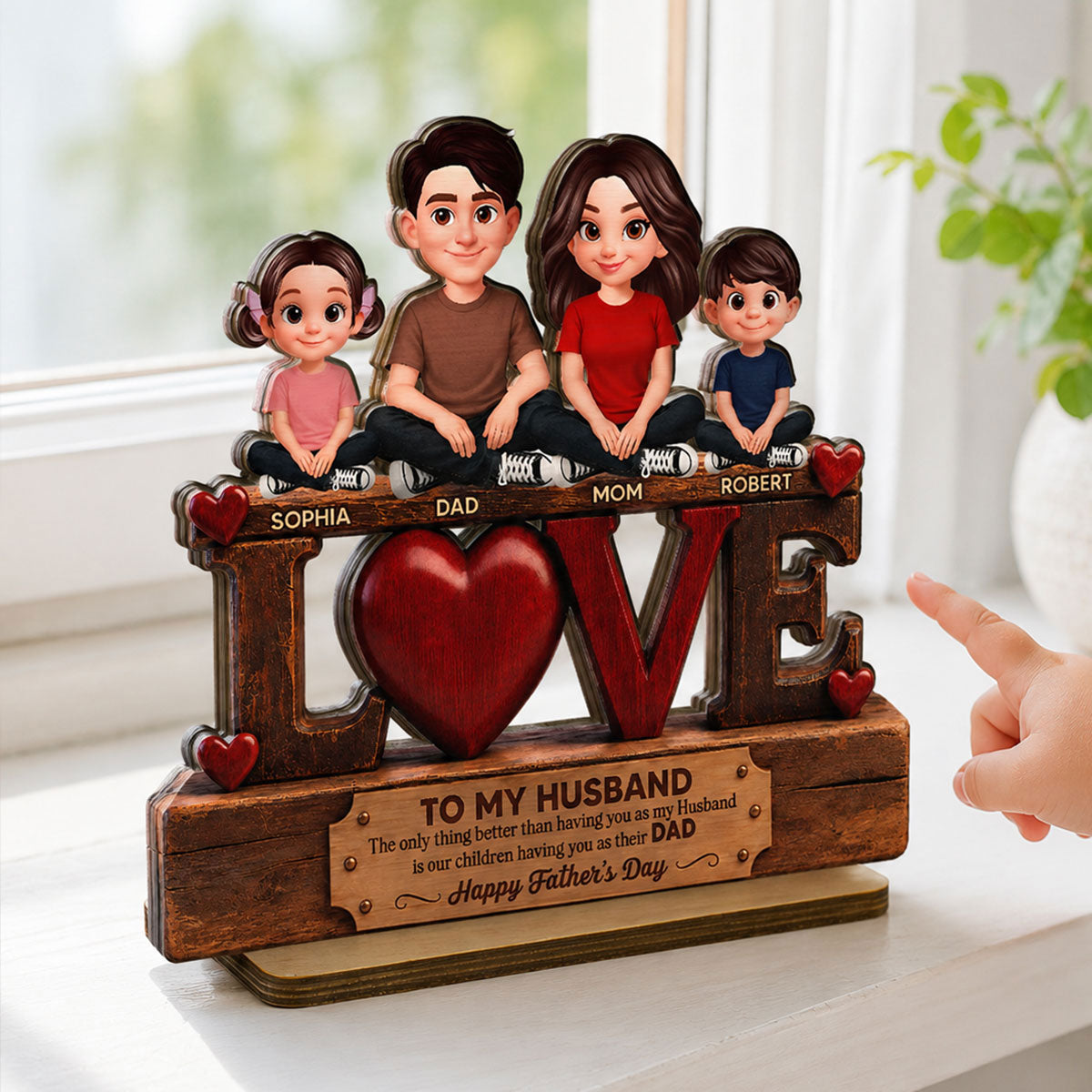 Forever Family Love To My Husband The Only Thing - Personalized 2-Layered Wooden Plaque -  Gift For Husband, Dad