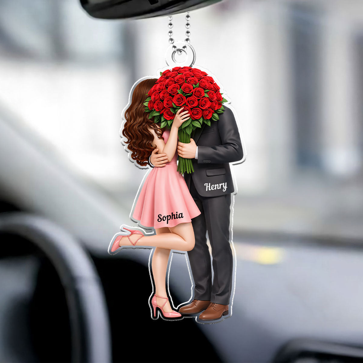 Forever Without Saying a Word Elegant Couple - Personalized Car Hanger - Valentine's Gift For Him, For Her, For Couple