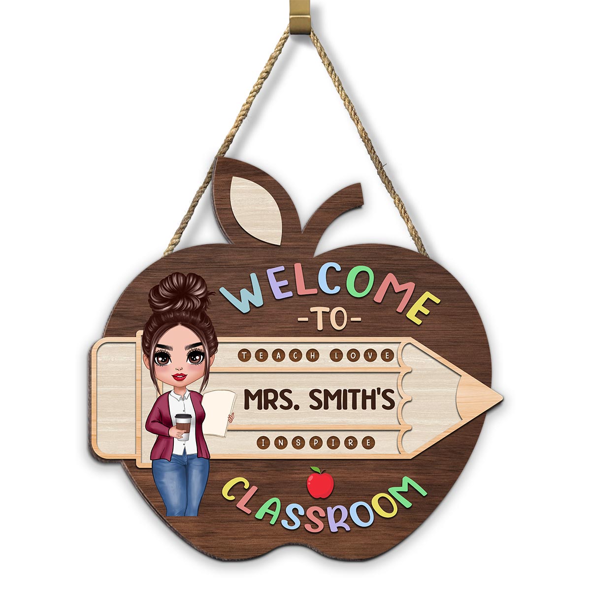 Welcome To Teacher Class Personalized Wood Sign, Back To School Gift For Teacher, Office Decor