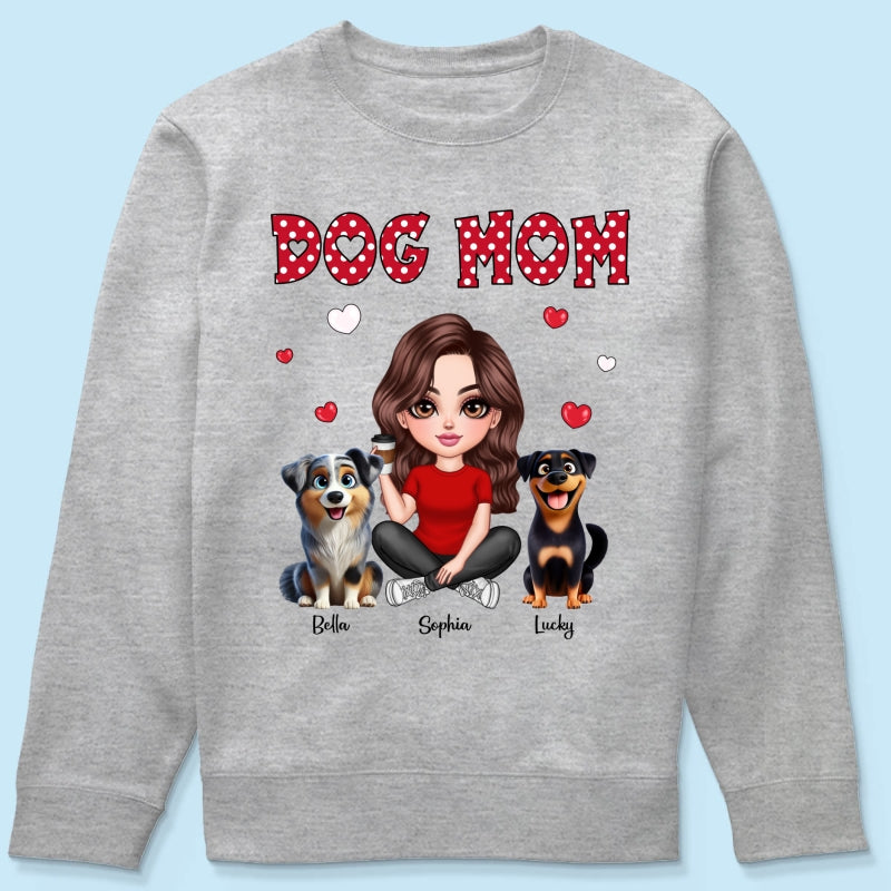 Polka Dot Cute 3D Dog Mom Personalized Shirt