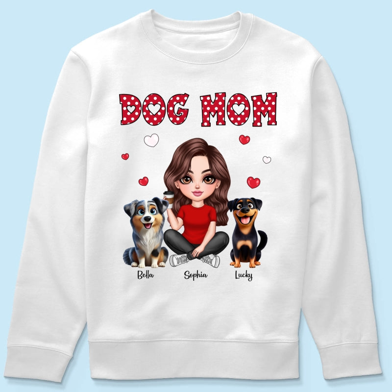 Polka Dot Cute 3D Dog Mom Personalized Shirt
