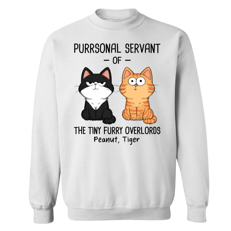Purrsonal Servant Of Fluffy Cats Funny Expressions Personalized Shirt