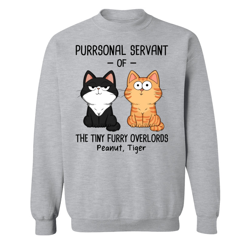 Purrsonal Servant Of Fluffy Cats Funny Expressions Personalized Shirt