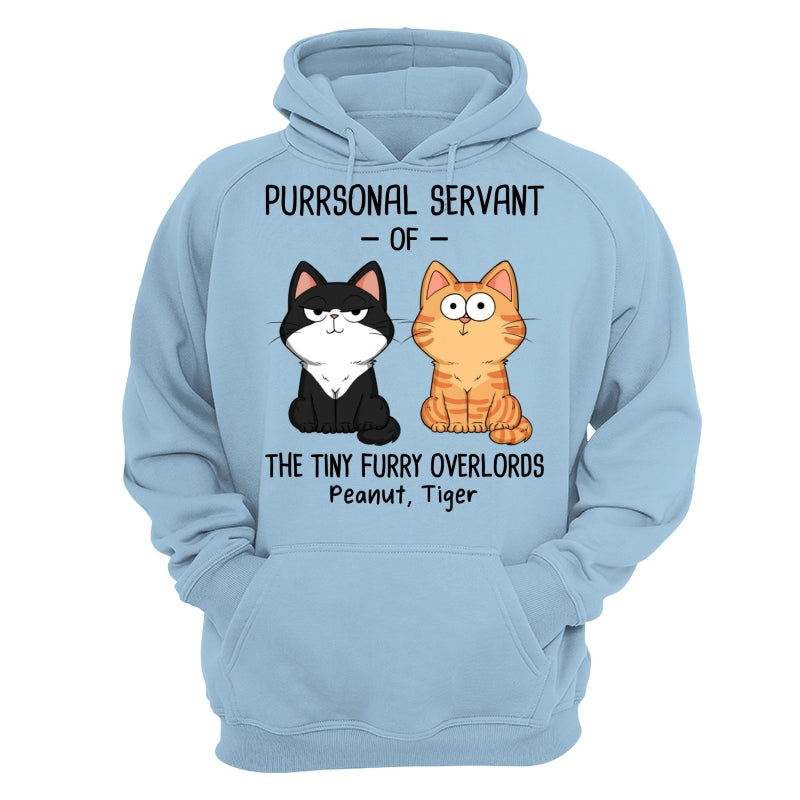 Purrsonal Servant Of Fluffy Cats Funny Expressions Personalized Shirt