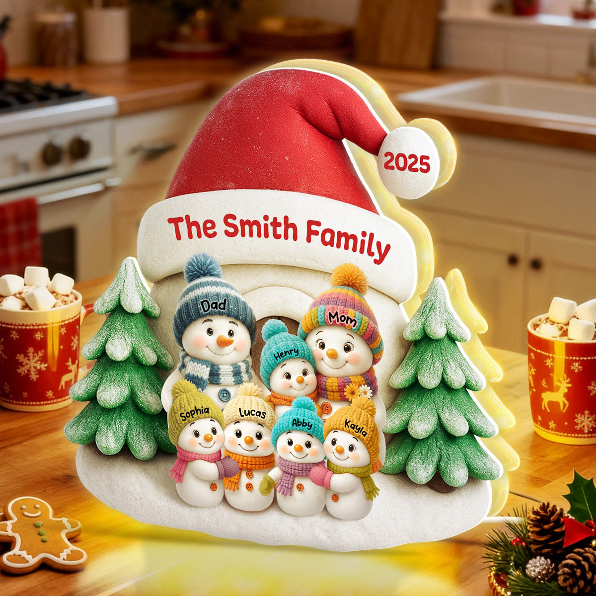 Snow House Family - Personalized Light Box - Festive Christmas Decor, Thoughtful Gift for Loved Ones