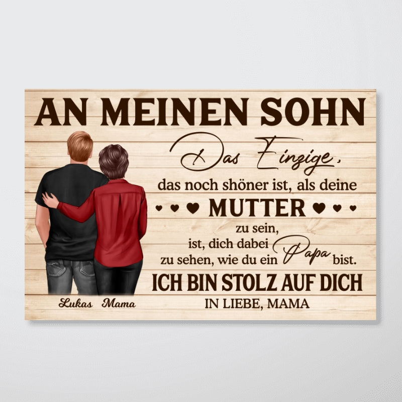 An meinen Sohn - Alles Gute zum Vatertag - Personalisiertes Poster - Vatertagsgeschenk fr den Sohn
