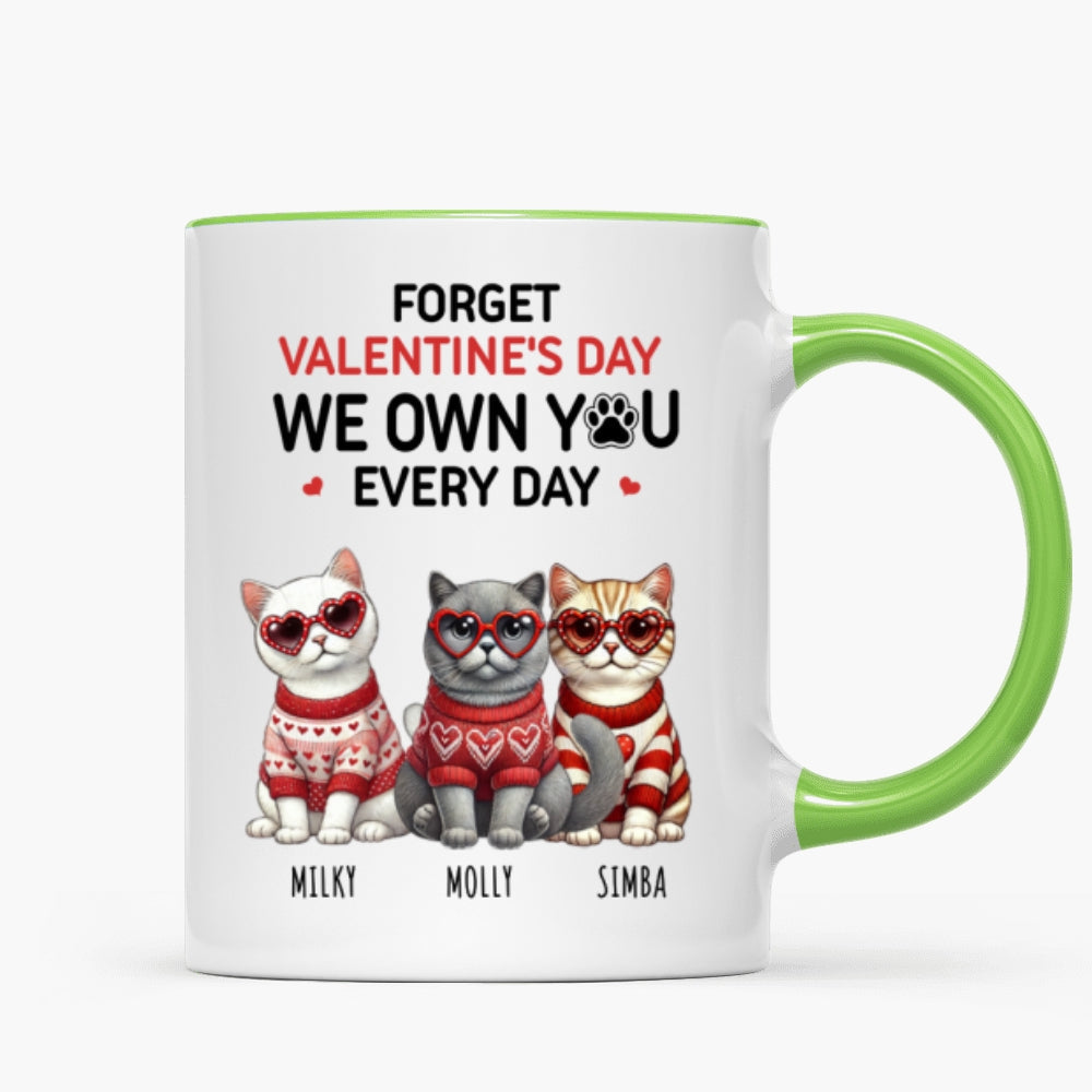 Forget  We Own You Every Day,  Cat Mom Personalized Mug, Gift for Cat lovers