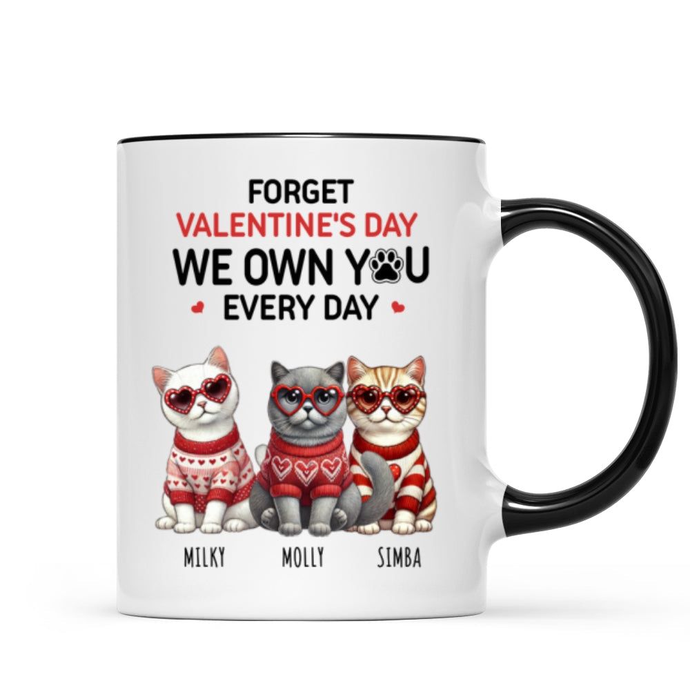 Forget  We Own You Every Day,  Cat Mom Personalized Mug, Gift for Cat lovers