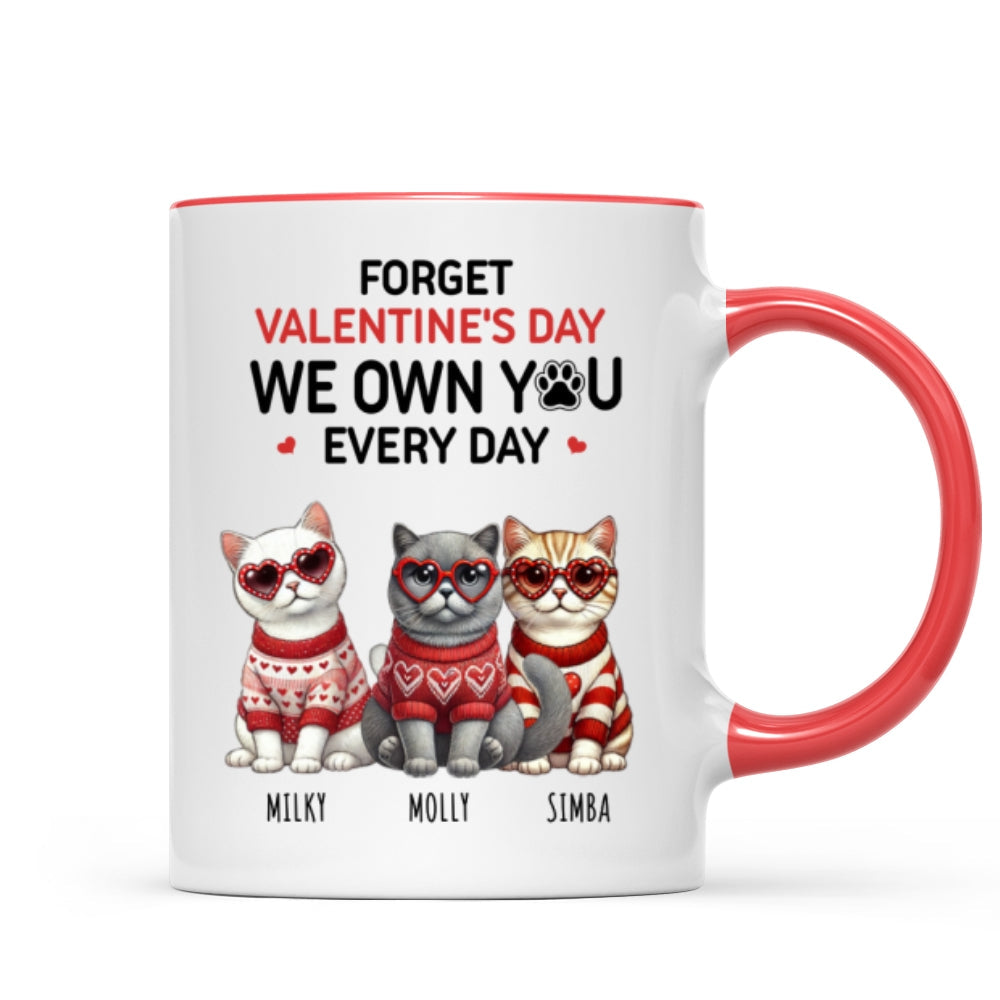 Forget  We Own You Every Day,  Cat Mom Personalized Mug, Gift for Cat lovers