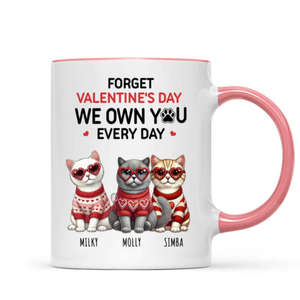 Forget  We Own You Every Day,  Cat Mom Personalized Mug, Gift for Cat lovers
