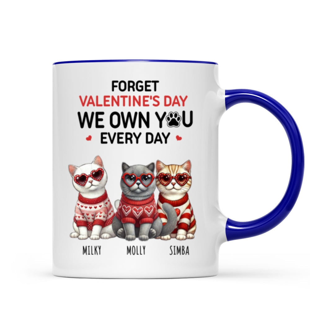 Forget  We Own You Every Day,  Cat Mom Personalized Mug, Gift for Cat lovers