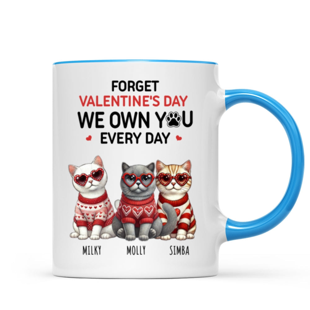 Forget  We Own You Every Day,  Cat Mom Personalized Mug, Gift for Cat lovers