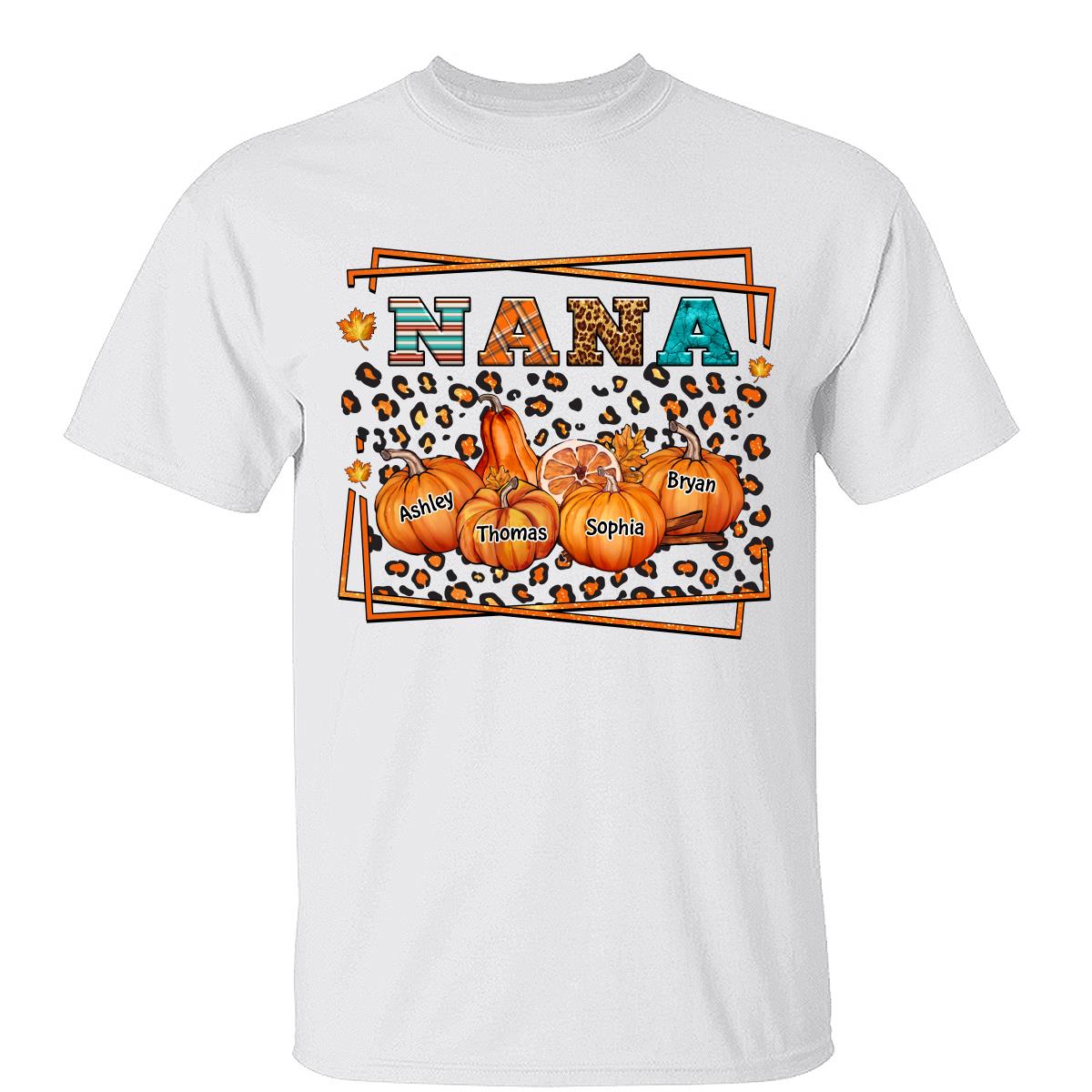 Fall Season Grandma Leopard Pumpkins Personalized Shirt